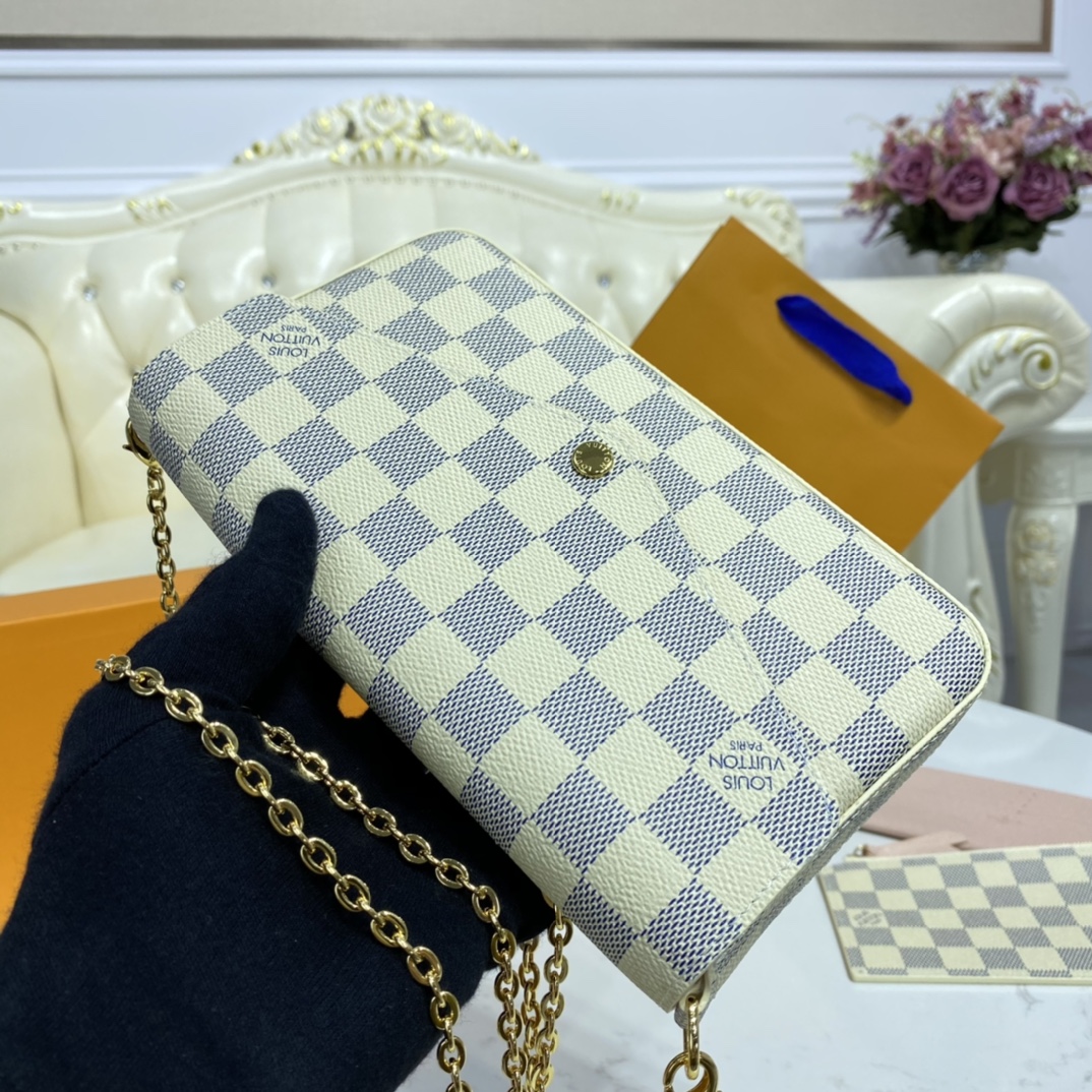 Louis Vuitton FELICIE POCHETTE Handbag Damier Azur N63106